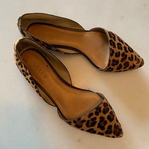 J.Crew D’Orsay flats, leopard print calf hair